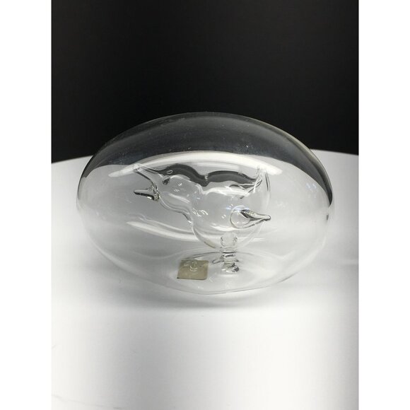 Vintage Hand Blown Art Glass Egg with Chicken Inside Decorative Made in Italy - Picture 4 of 15